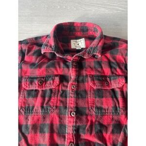 American Eagle Outfitters Red Black Plaid Flannel Button Down Shirt Medium